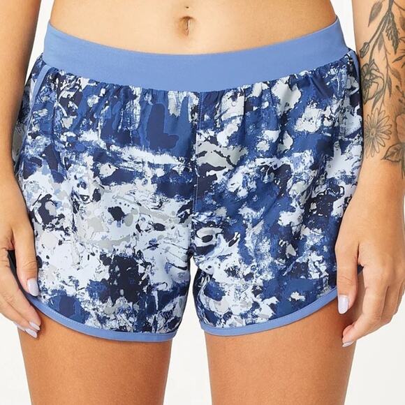 NEW Under Armour Shorts Fly By Blue/Purple Print Running Lined Size Medium - Picture 2 of 5